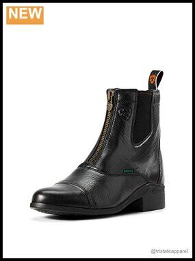 Women's Equestrian Paddock Boots Full-Grain Leather Zip Riding Boots